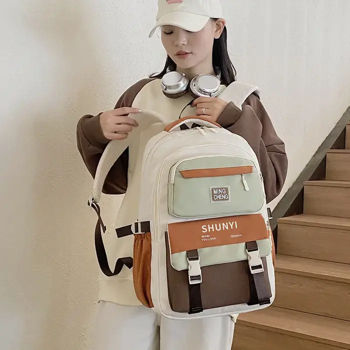 Sac à dos de luxe de grande capacité pour collégiens