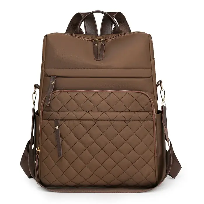 Sac à dos matelassé en cuir brodé pour femmes