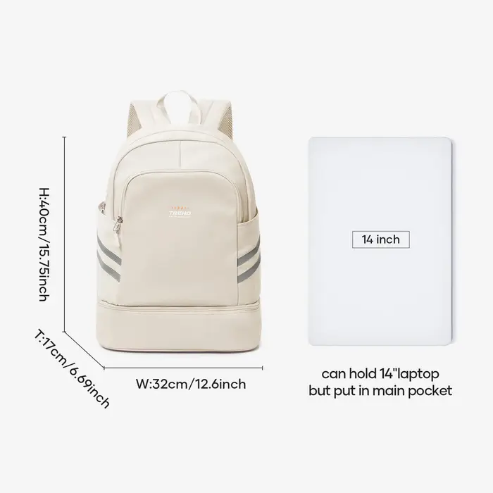 Sac à dos de gymnastique pour femmes avec compartiment à chaussures
