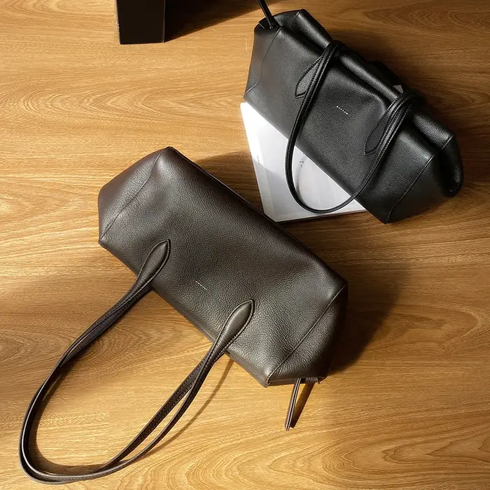 Sacs sous les bras en cuir véritable de vache souple pour femmes, sac à bandoulière en cuir de quali