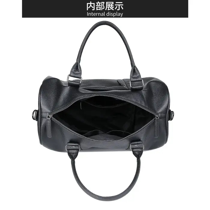 Sac de Voyage Homme Luxe Grande Capacité Sac Polochon en Cuir Portable Durable Sac Bandoulière Sac de Sport Sac à Main Bagage Extérieur