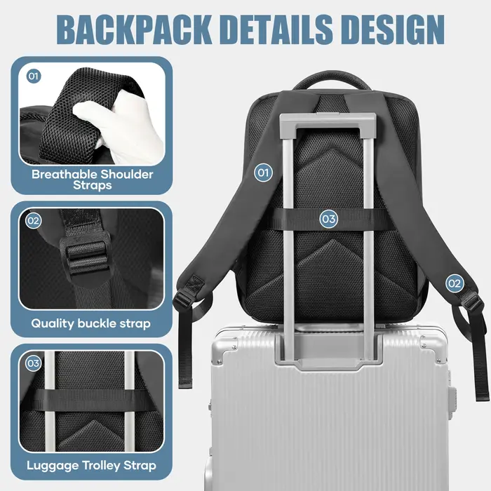 Sac à dos de voyage Ryanair 40x30x20, sac à dos à compression sous vide avec pompe à vide, sac de ca