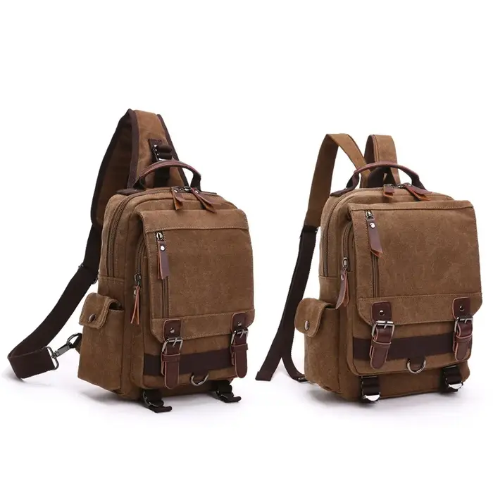Nouveau petit sac à dos en toile pour hommes