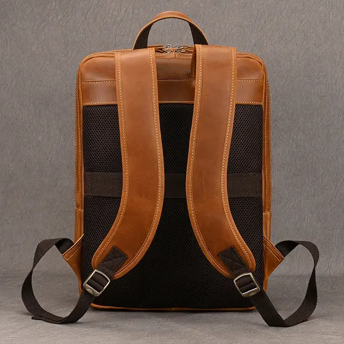 Sac à dos en cuir véritable pour homme, sac à dos pour ordinateur portable, sac à dos de voyage pour