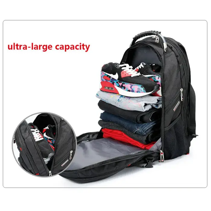 Sac à dos pour ordinateur portable de 17 pouces, multifonctionnel, durable, avec port de charge USB,