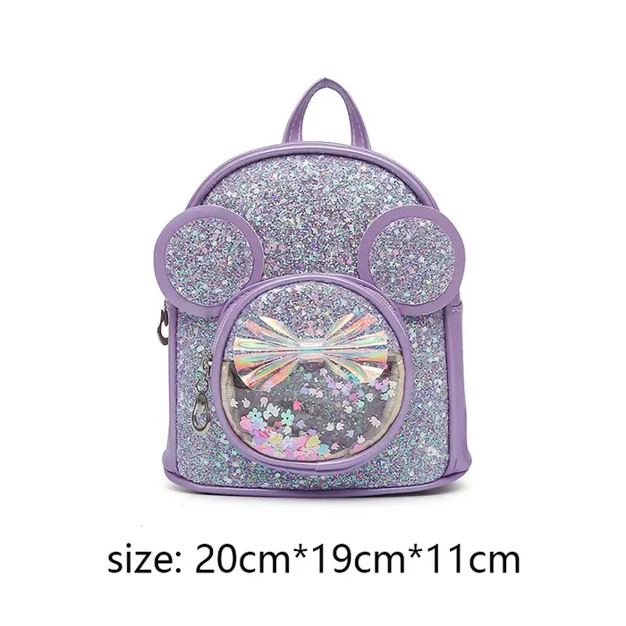 Mignon enfants sac mode paillettes maternelle sacs à dos pour bébé filles dessin animé souris sac à 