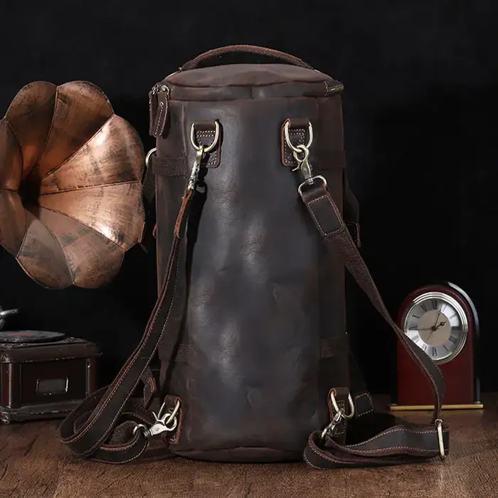 Luufan Design Unique sac à dos en cuir pour hommes Vintage Crazy Horse