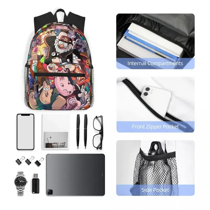 Gravitys Falls – sac à dos pour étudiants, sac d'école, randonnée, voyage, sac à dos pour garçons et filles, sac à bandoulière à la mode