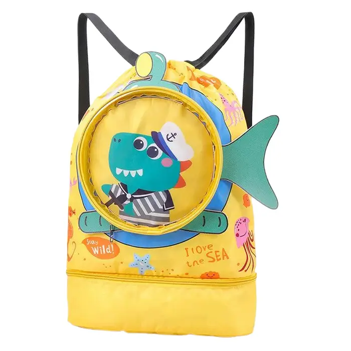 Sac à dos de natation sec et humide pour enfants, sac de rangement de natation séparé sec et humide,