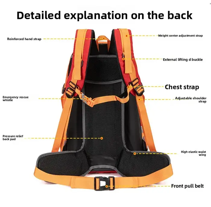 Sac à dos de randonnée imperméable 40L pour hommes et femmes