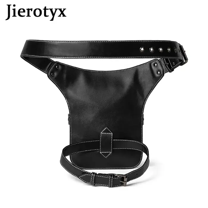 JIEROTYX Vintage Steampunk moto jambe sac femmes hydrofuge Rock gothique Biker sacs Packs victorien goutte