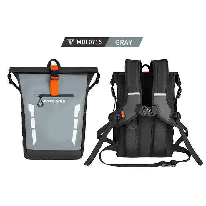 Sac à dos de moto Motowolf pour hommes et femmes, sac imperméable, sac de motard, sac de voyage réfl