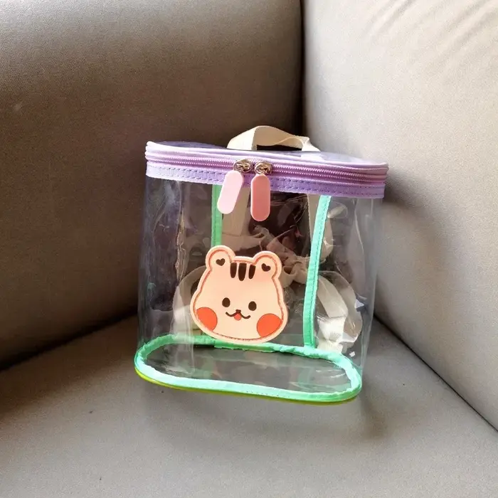 Mini sac à dos ours de dessin animé pour enfants, jolis sacs à bandoulière transparents pour garçons