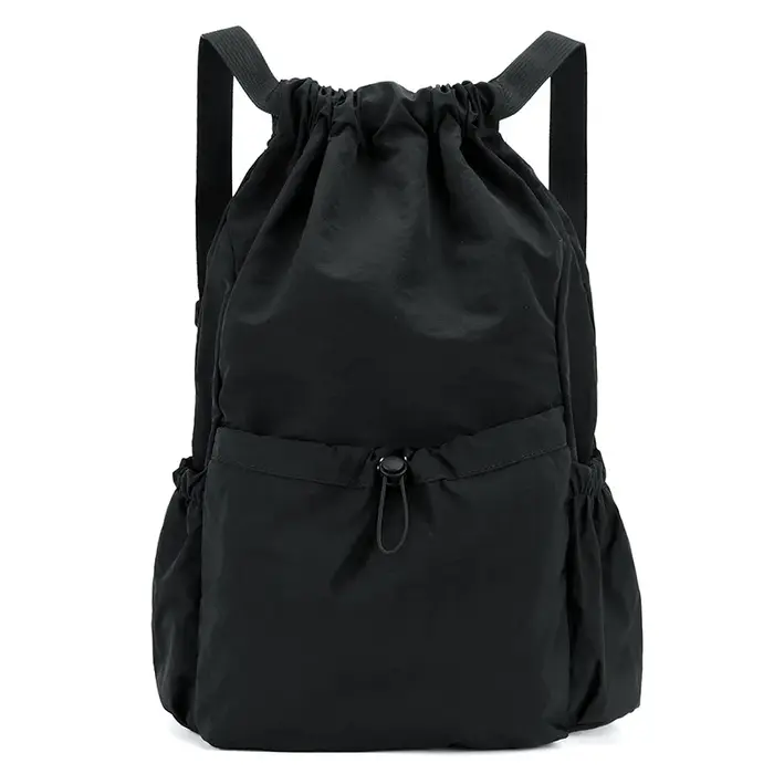 Sac à dos léger et tendance avec cordon de serrage : Sac de sport imperméable de grande capacité pour l'école