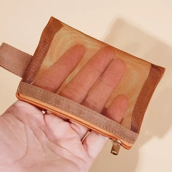Petit sac carré de couleur unie pour pièces de monnaie