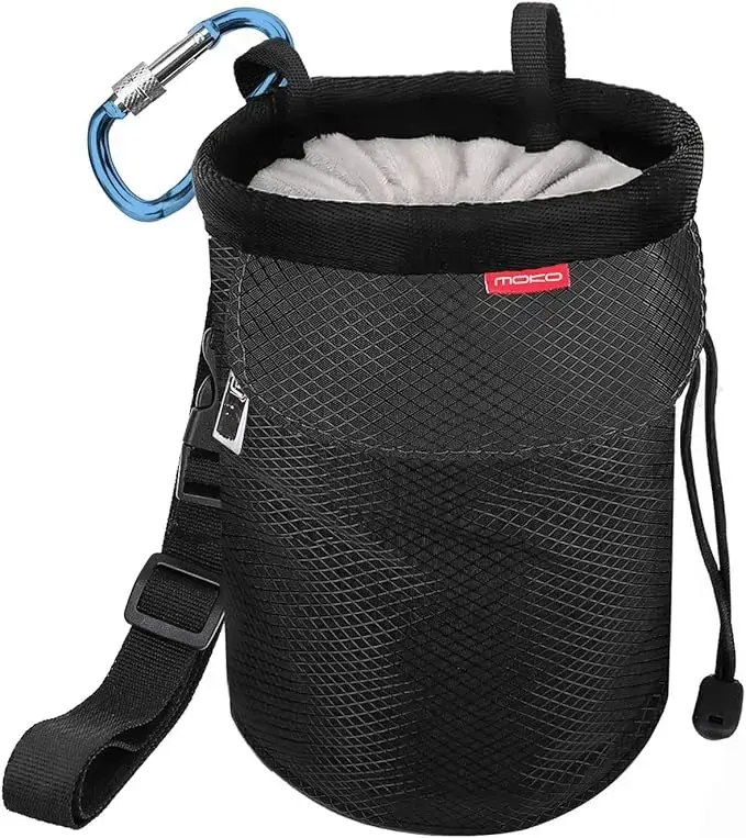 MoKo – sac à craie à cordon de serrage, sac à craie d'escalade, seau avec ceinture réglable et poche