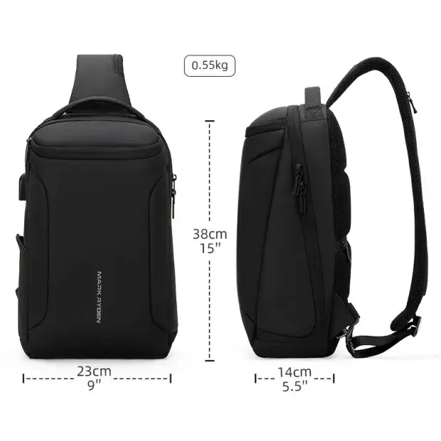 MARK RYDEN Sac à bandoulière grande capacité pour homme Sac à bandoulière de voyage adapté au coussi
