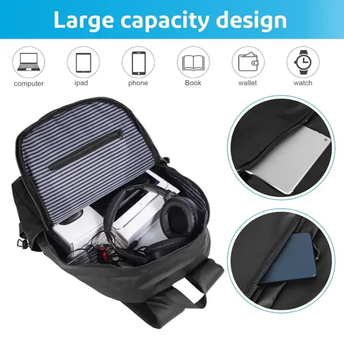 Sac à dos de 14 pouces pour hommes Sac à bandoulière de voyage Sac d'ordinateur de loisirs Tendance de mode Étudiants Cartable