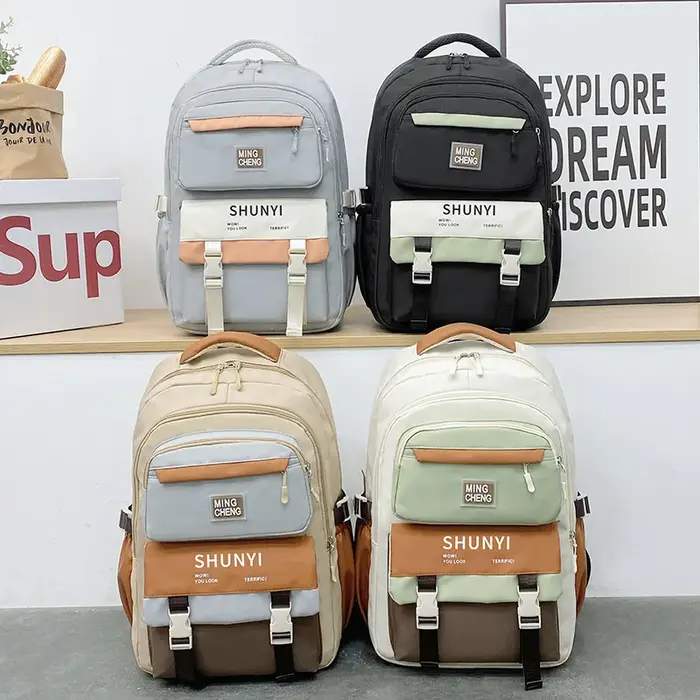 Sac à dos de luxe de grande capacité pour collégiens