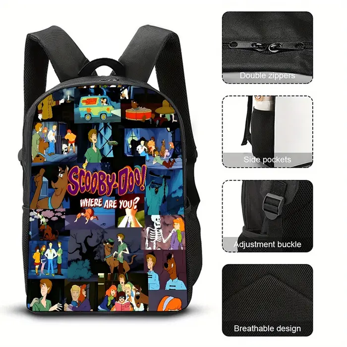 Sacs d'école Scoobys Doo pour garçons et filles, sac d'école Scooby-Doo pour enfants, sac à dos Moch