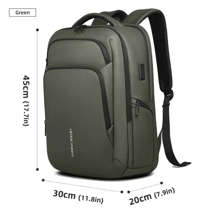 HK sac à dos d'affaires multifonctionnel hommes sac à dos de voyage de grande capacité étanche 17.3 "sac pour ordinateur portable avec USB sac à dos de travail de bureau