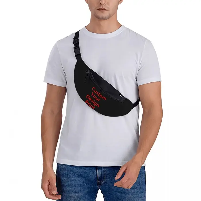 Personnalisez votre Design Fanny Pack femmes hommes Logo personnalisé imprimé sac de taille à bandoulière pour courir téléphone pochette d'argent