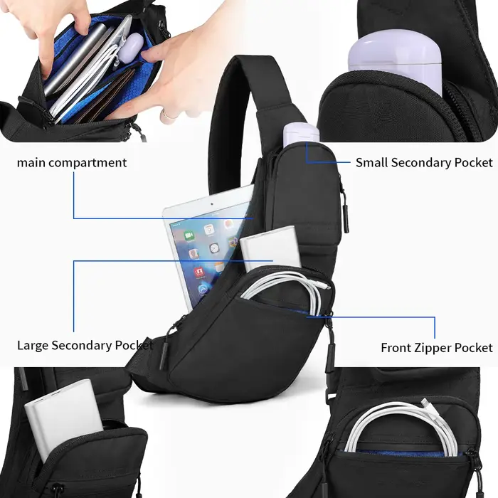Sac à bandoulière décontracté pour homme léger et imperméable en tissu X-Pac Sac