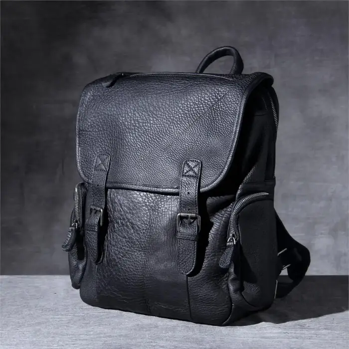 La première couche en cuir hommes sac à dos sac à bandoulière voyage grande capacité sacs à dos pour ordinateur portable