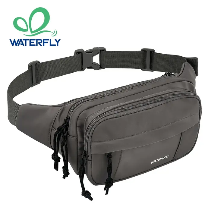 WATERFLY Fanny Pack taille Packs grand sac à bandoulière pour femmes hommes avec 7 poches zippées sangle