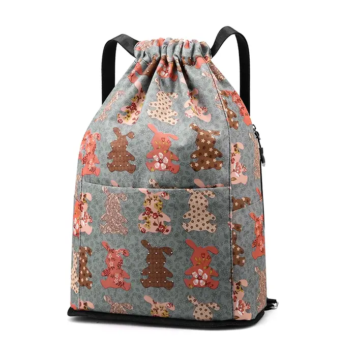 Mode femmes sac à cordon sac à dos de haute qualité tissu filles sac à dos femme Portable sac pliant