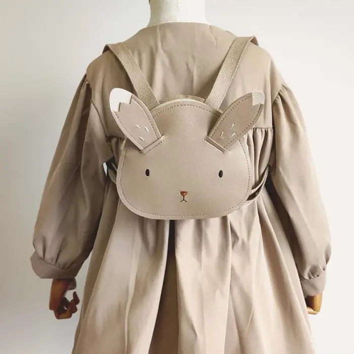 Sac à Dos en Cuir PU avec Lapin de Dessin Animé pour Enfant