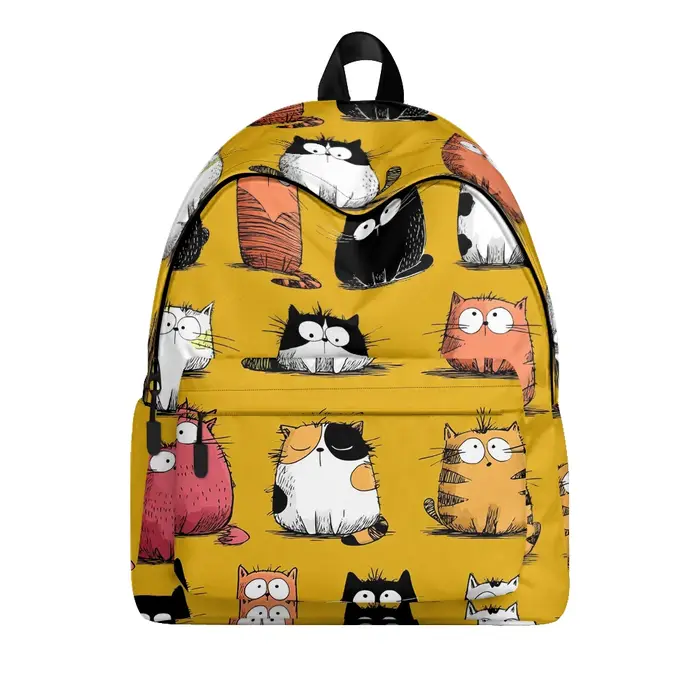 Sac à dos imprimé de chats de dessin animé renard mignon