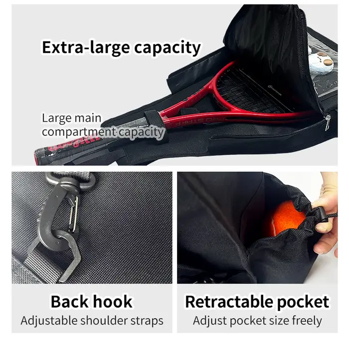 Sac à dos de tennis, capacité pour 2 raquettes