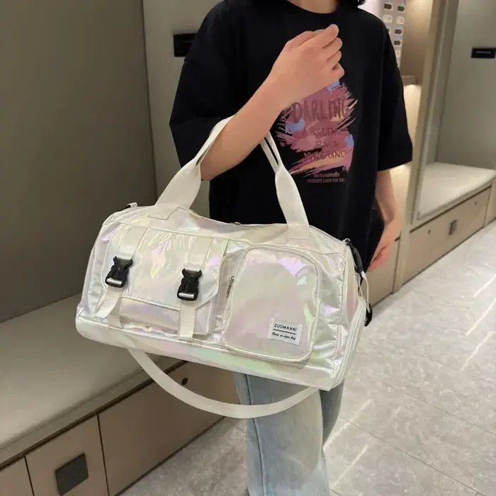 Sac polochon Glamour holographique – Espace et élégant