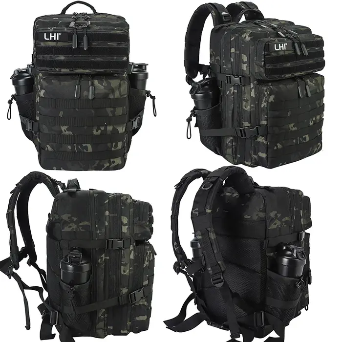 Sac à dos étanche CamSolomon Bug Out avec porte-bouteille pour homme