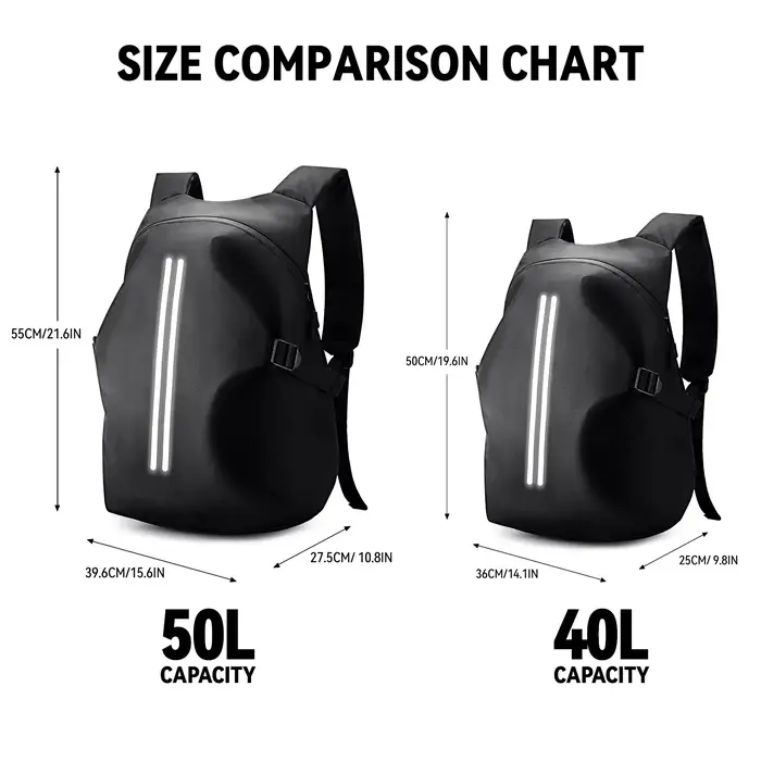 Sac à dos de moto 50L, grand sac à dos multifonctionnel pour motocyclistes