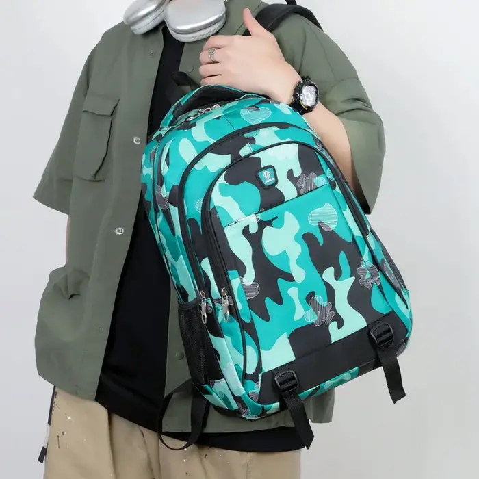 Mode personnalité Camouflage sac à dos décontracté grande capacité collège étudiant sac