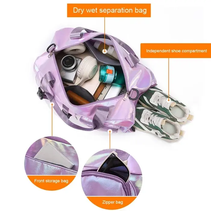 Sac polochon Glamour holographique – Espace et élégant