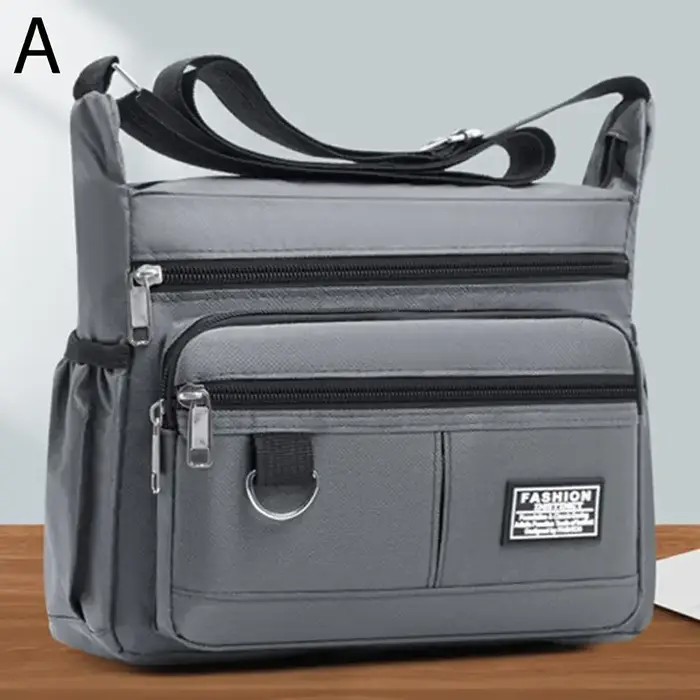 Oxford-Sac à Bandoulière Multicouche pour Homme, Design de Poche, Initié, Grande Capacité, Décontrac