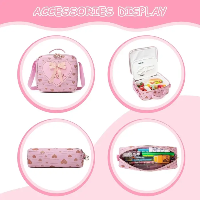 Sac à dos à roulettes avec ruban nœud papillon pour enfants
