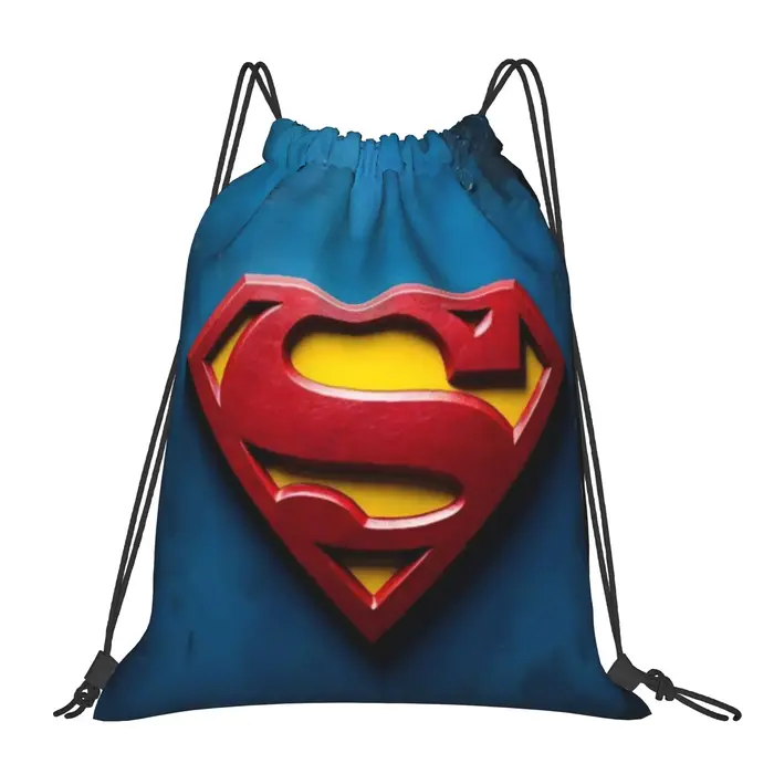 Sac à dos portable à cordon de serrage Hero Superman pour la randonnée, le cyclisme et le sport, sac