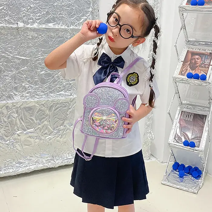 Mignon enfants sac mode paillettes maternelle sacs à dos pour bébé filles dessin animé souris sac à dos décontracté