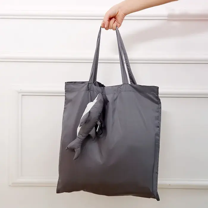 Sac requin enduit imperméable brillant tissu brillant pliable Eco sacs à provisions réutilisables po