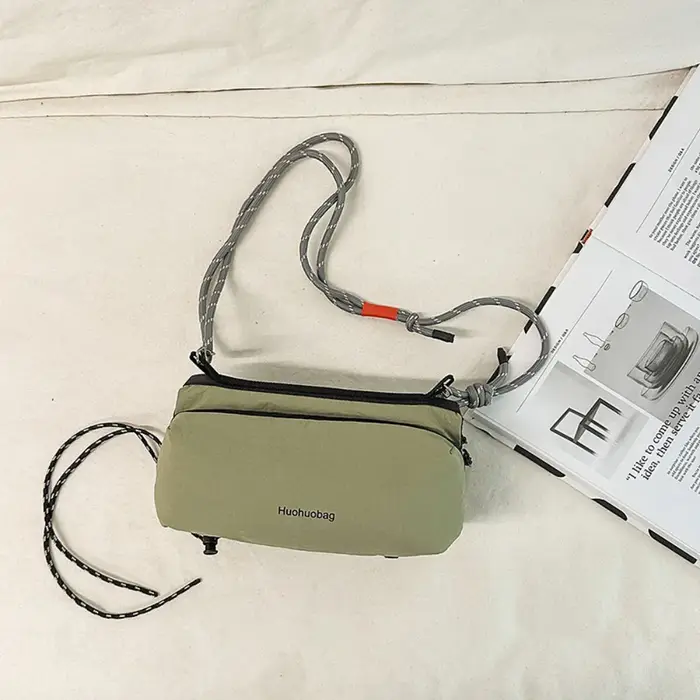 Sac à bandoulière simple pour sports de plein air, sac à bandoulière fonctionnel en nylon, léger, re