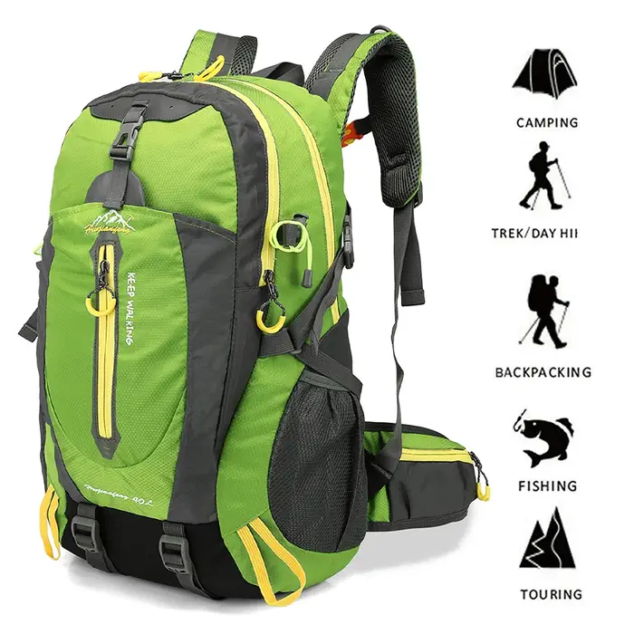 Sac à dos de voyage Water Degree pour homme et femme, sac à dos pour ordinateur portable, camping, randonnée, trekking, escalade, 40L