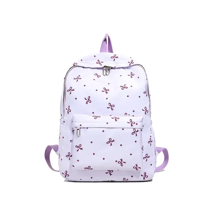 Sac à dos en nylon imprimé nœud papillon