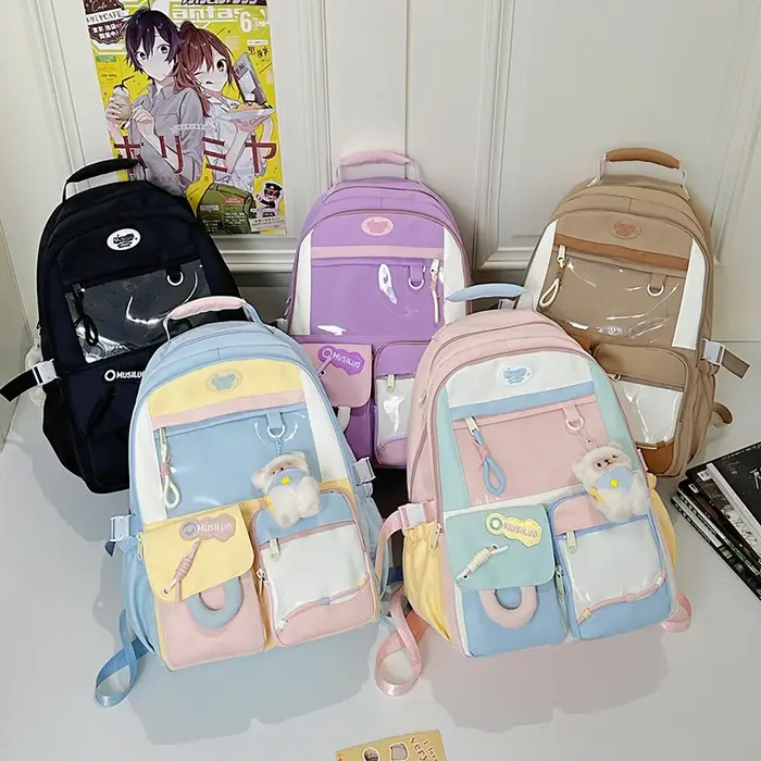 Sac à dos scolaire grande capacité en nylon