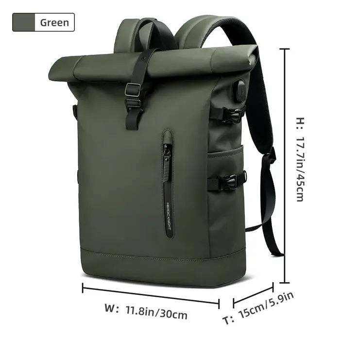 HK sac à dos de voyage extensible hommes grande capacité étanche 15.6 "sac pour ordinateur portable sac à dos de randonn