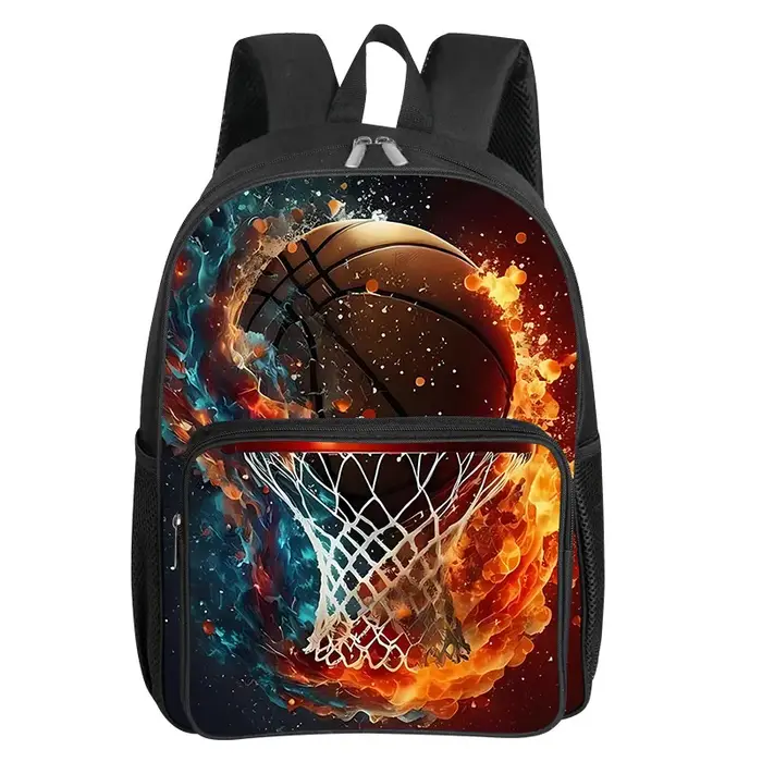 Sac à dos à motif de basket-ball avec poche avant carrée pour garçons et filles, meilleurs cadeaux, 