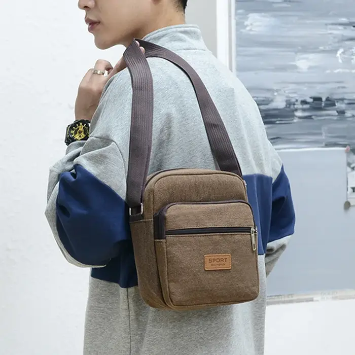 Hommes mode toile petit sac décontracté